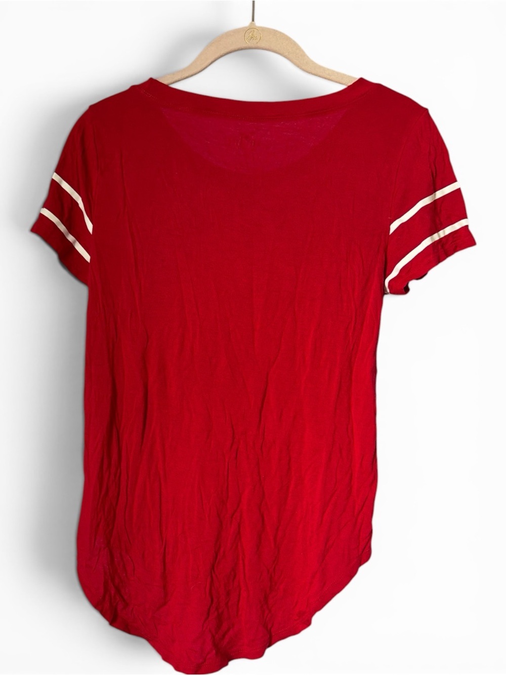 Hollister Red Short Sleeve Graphic Soft Baby Tee XS Preppy y2k Throwback - Picture 2 of 3